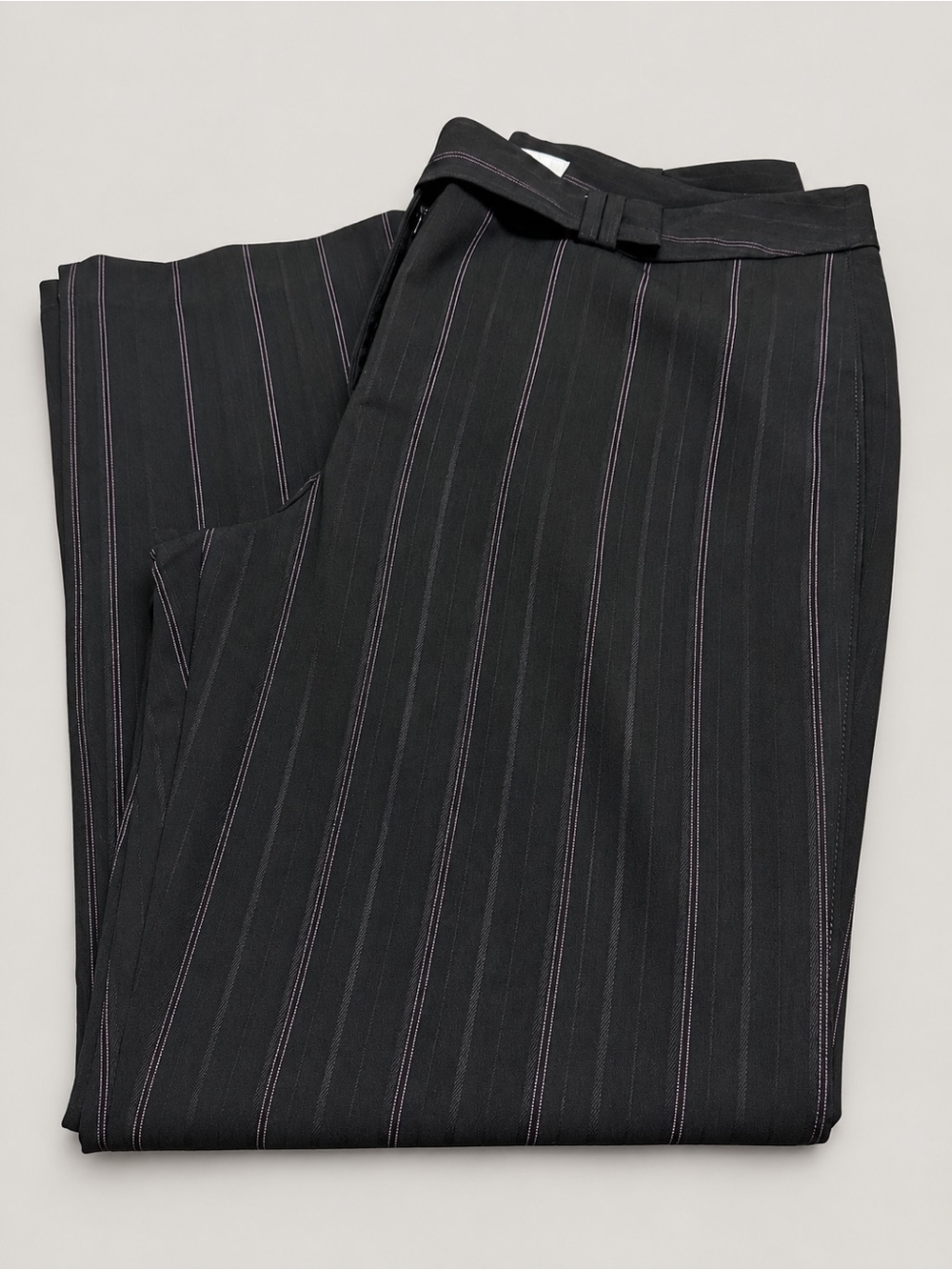 Ann Taylor LOFT 10P Black Lavender Pinstripe Fully Lined Wide Leg Pants